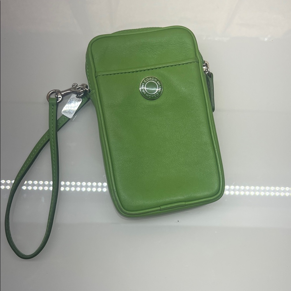 Coach Green Leather Wristlet